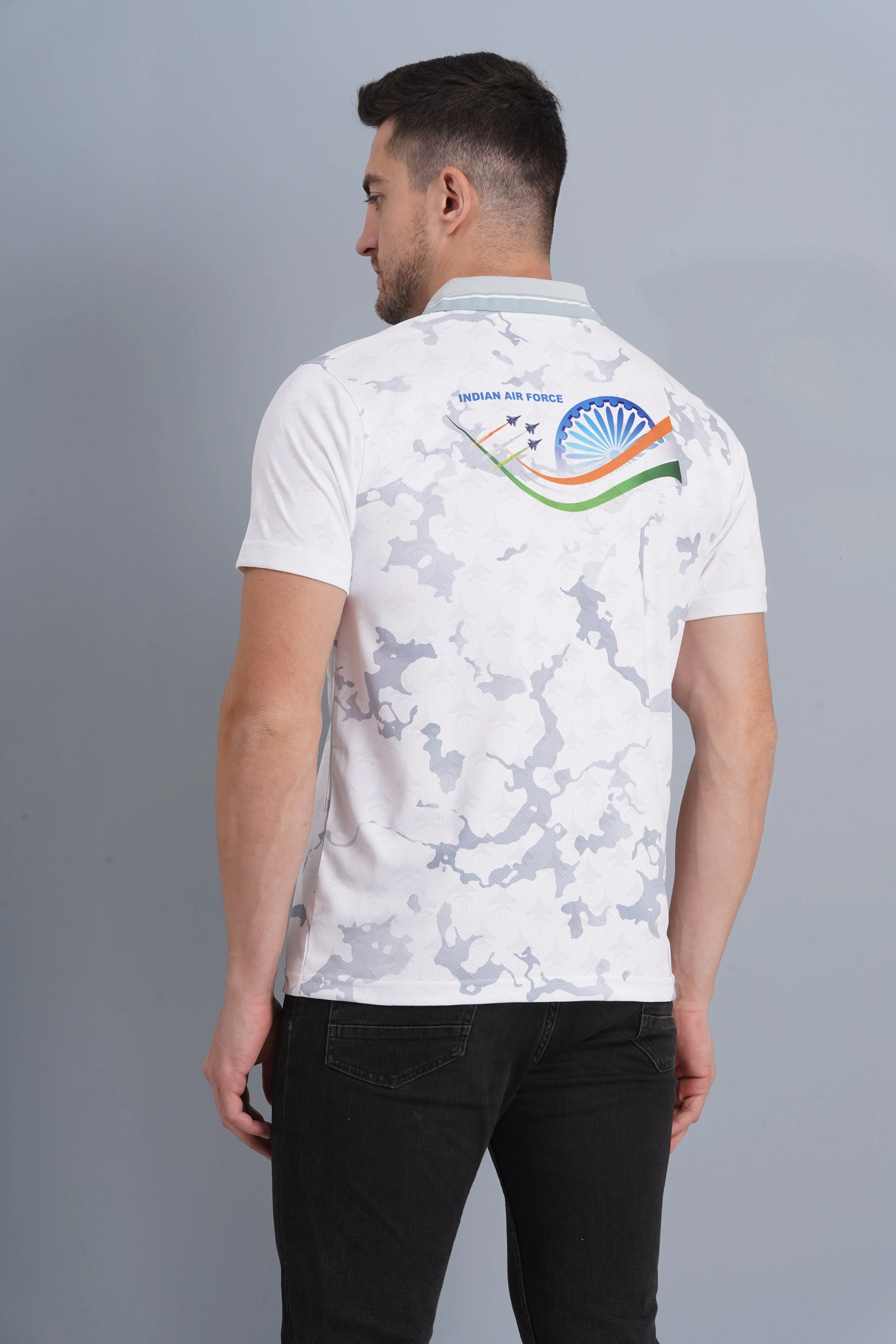 Colorfast Technology Men's AF Logo Polo T Shirt White