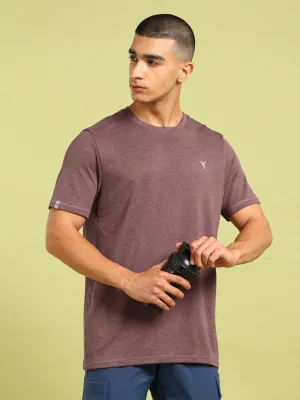 Elastic Fit Men Solid Slim Fit Crew Neck T-shirt with DOUBLE COOL