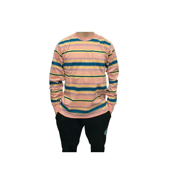 Obey T-shirt manica lunga Higland  131030115 pink multi Trendy popularity