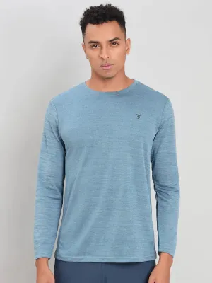 Men Melange Slim Fit Crew Neck T-shirt with DOUBLE COOL elastic waistband Good stretch
