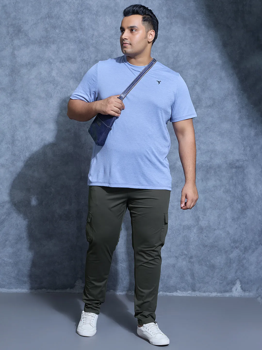 Men Plus Size Solid Relax Fit Cargo Trackpants with DURACOOL  Active Cushion Sweat Pants