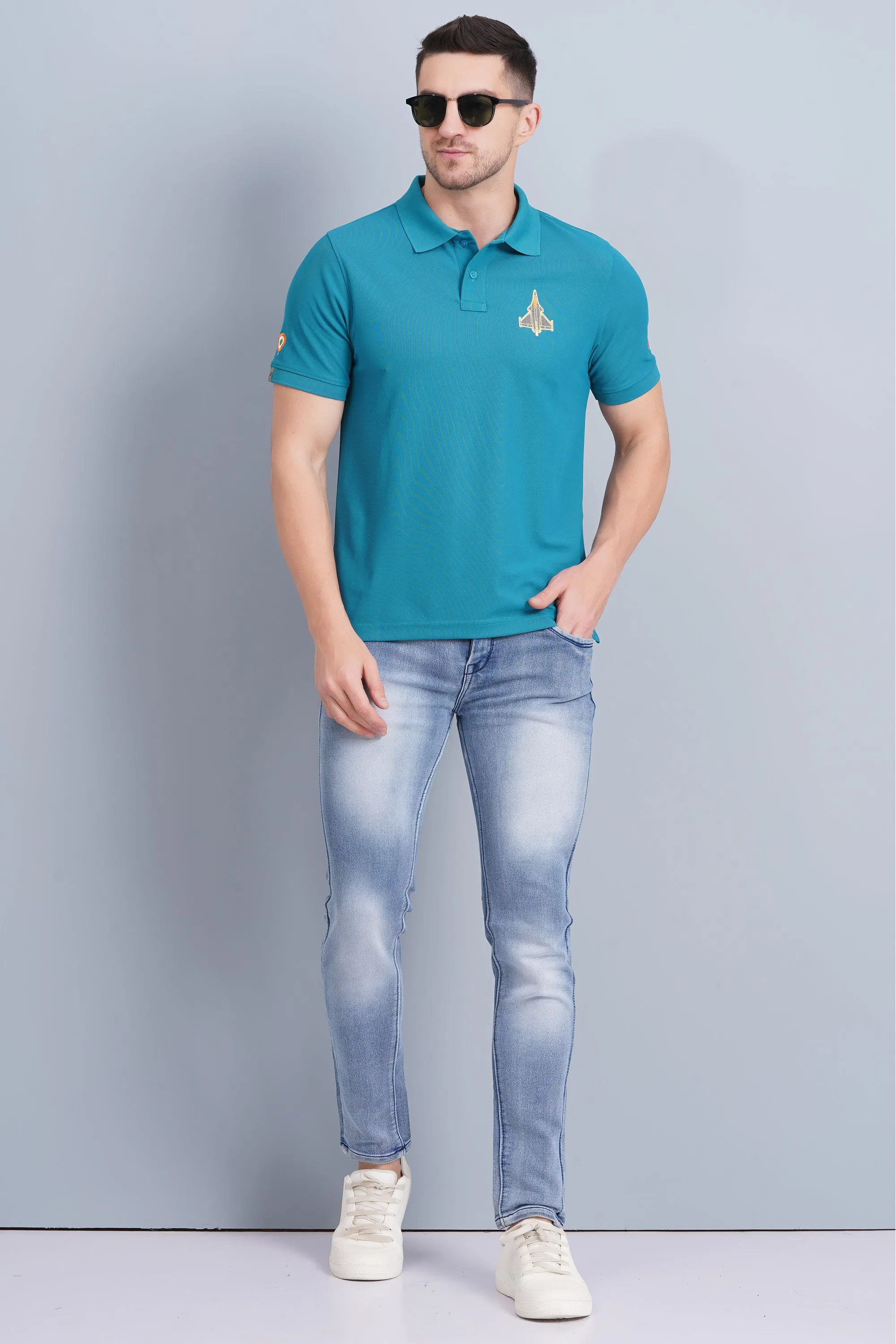 Sporty Wearable Men's Polo T Shirt Rafale Blue