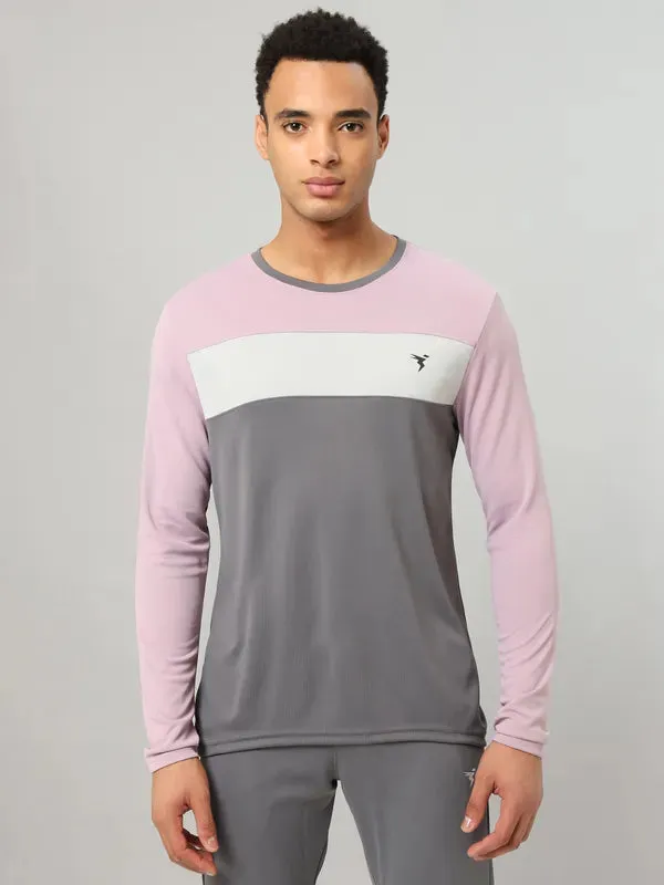EnhancedDurabilityFinish Men Colorblock Slim Fit Crew Neck T-shirt with MATPIQ