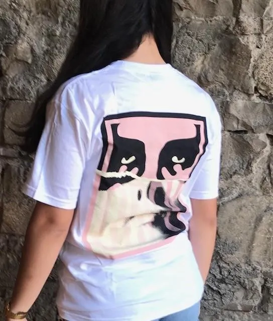 Obey maglietta manica corta da adulti Noire Icon 2 Basic 163082330 bianco Relaxed Armhole Cut