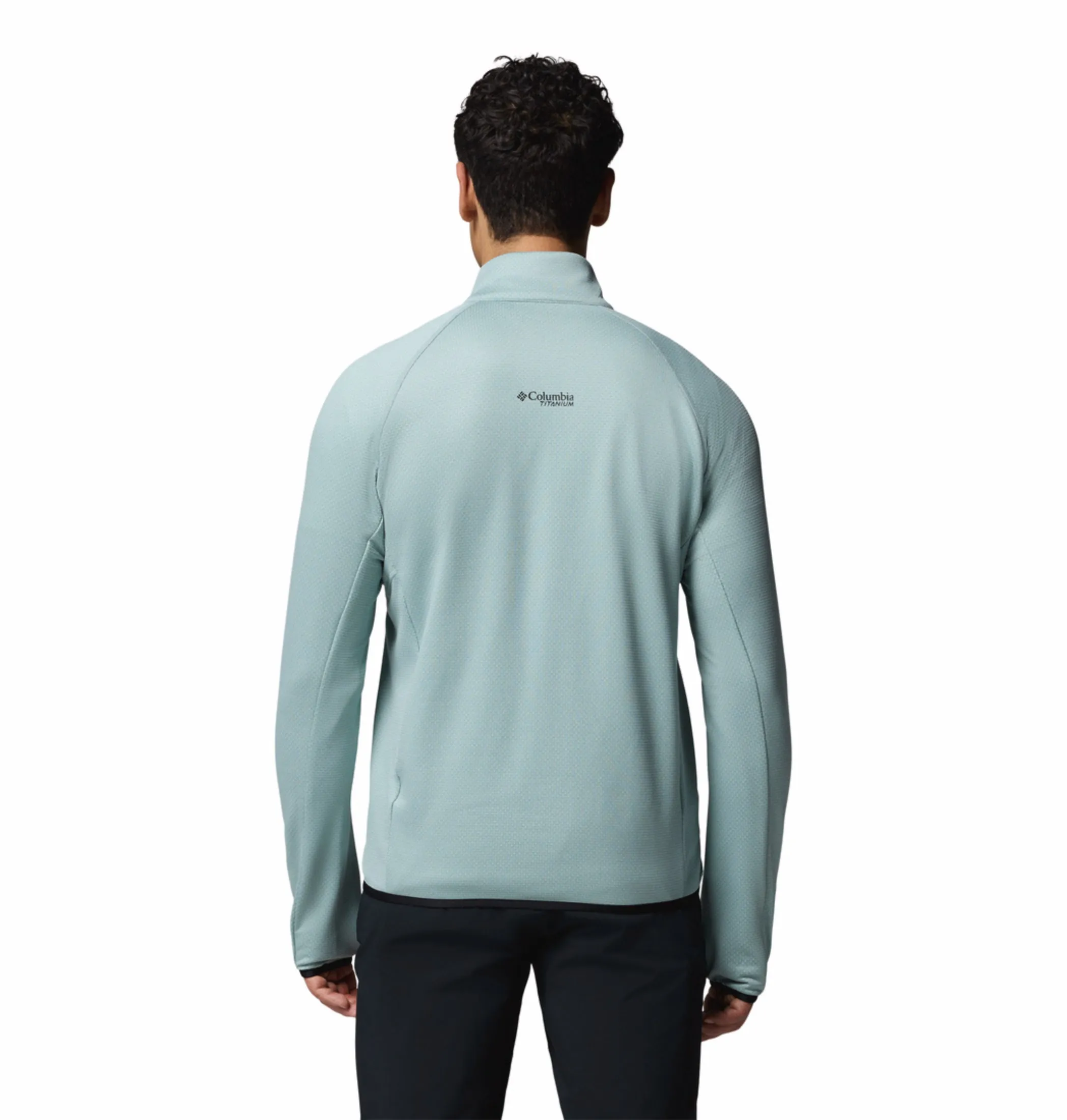 Columbia Men Blue OmniWick Triple Canyon Grid II Fleece Jacket Hike Fit Backcountry Gear