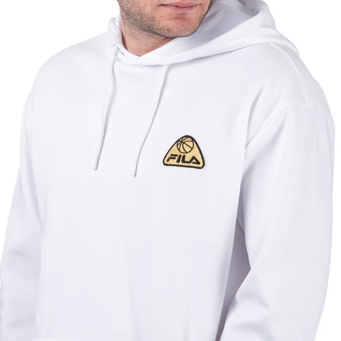 Fila Felpa felpa con cappuccio da uomo Norman 689314 M67 bianco Classic Relaxed Chic Hoodie