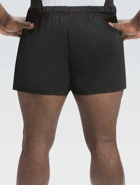 Men's Nylon/Spandex Gymnastics Shorts Black Flex Foam Insert Roomy Waist
