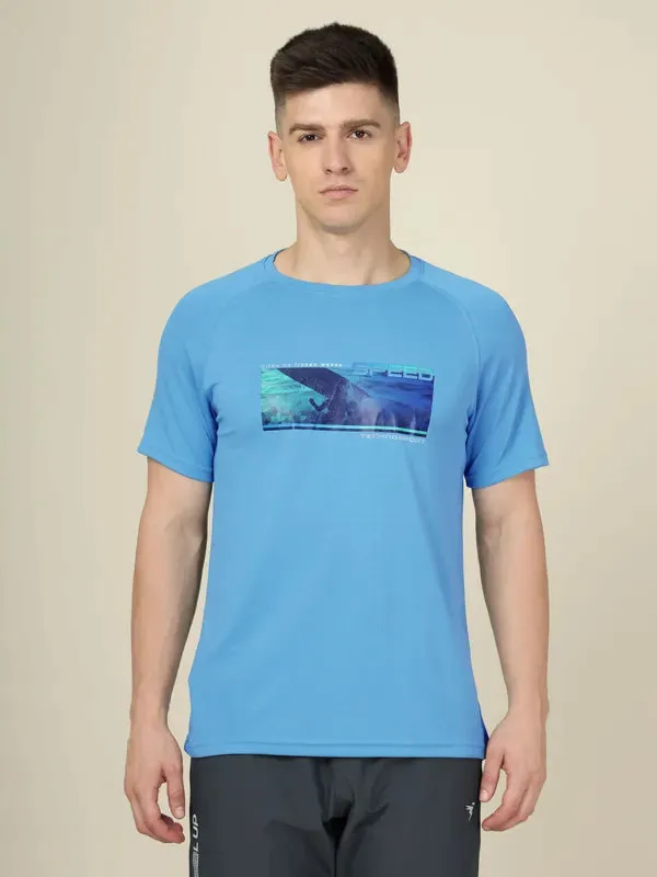 Chic and Cozy Men Graphic Printed Slim Fit Crew Neck T-shirt with TECHNO COOL 
