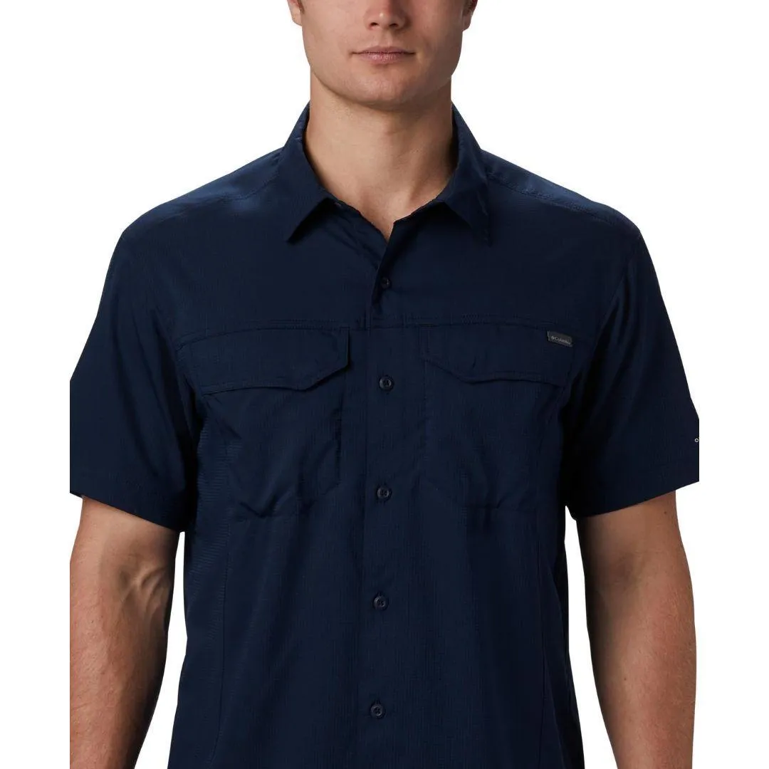 Columbia Men Blue Silver Ridge Lite Short Sleeve Shirt (Sun Protection) ZeroWasteProduction Comfort Fit