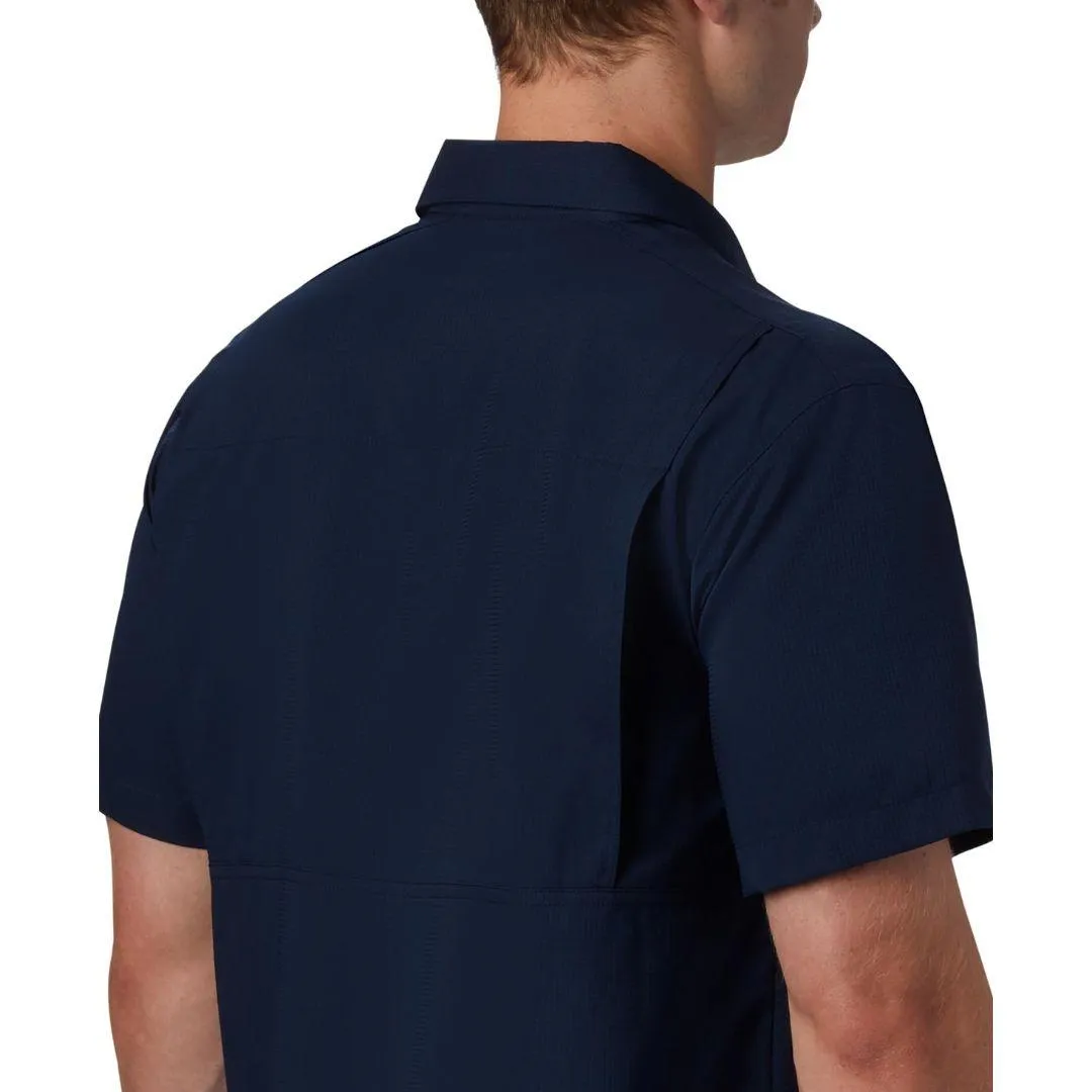 Trendy sneakers Breezy Comfort Columbia Men Blue Silver Ridge Lite Short Sleeve Shirt (Sun Protection)