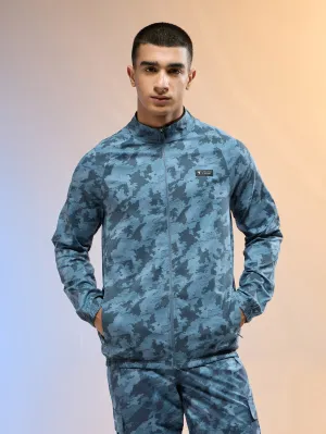 Breezy Comfort Basic Core Men Printed Slim Fit Mock Neck Jacket with TS FLEXI