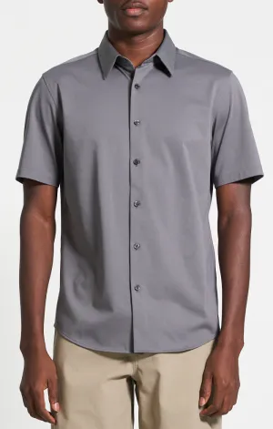 Summer Skirt Country Core Theory Irving Structure Knit Short Sleeve Shirt - Carbon