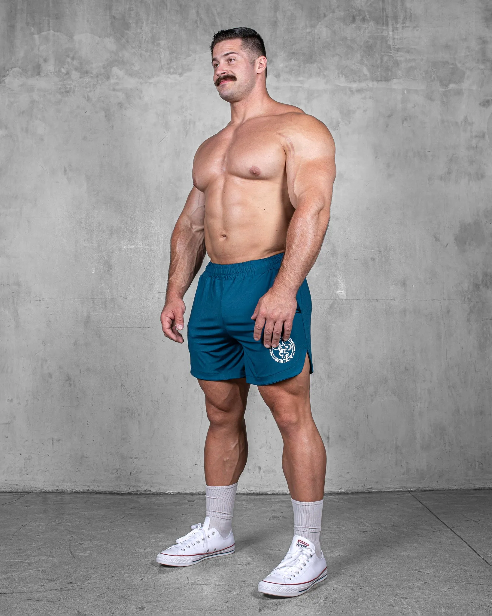 DoubleLayeredKnees Wrinkle Resistant Treatment LIFTING SHORTS ?C CLASSIC / BLUE