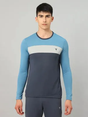 Comfy Waistband Versatile Comfort Wear Men Colorblock Slim Fit Crew Neck T-shirt with MATPIQ