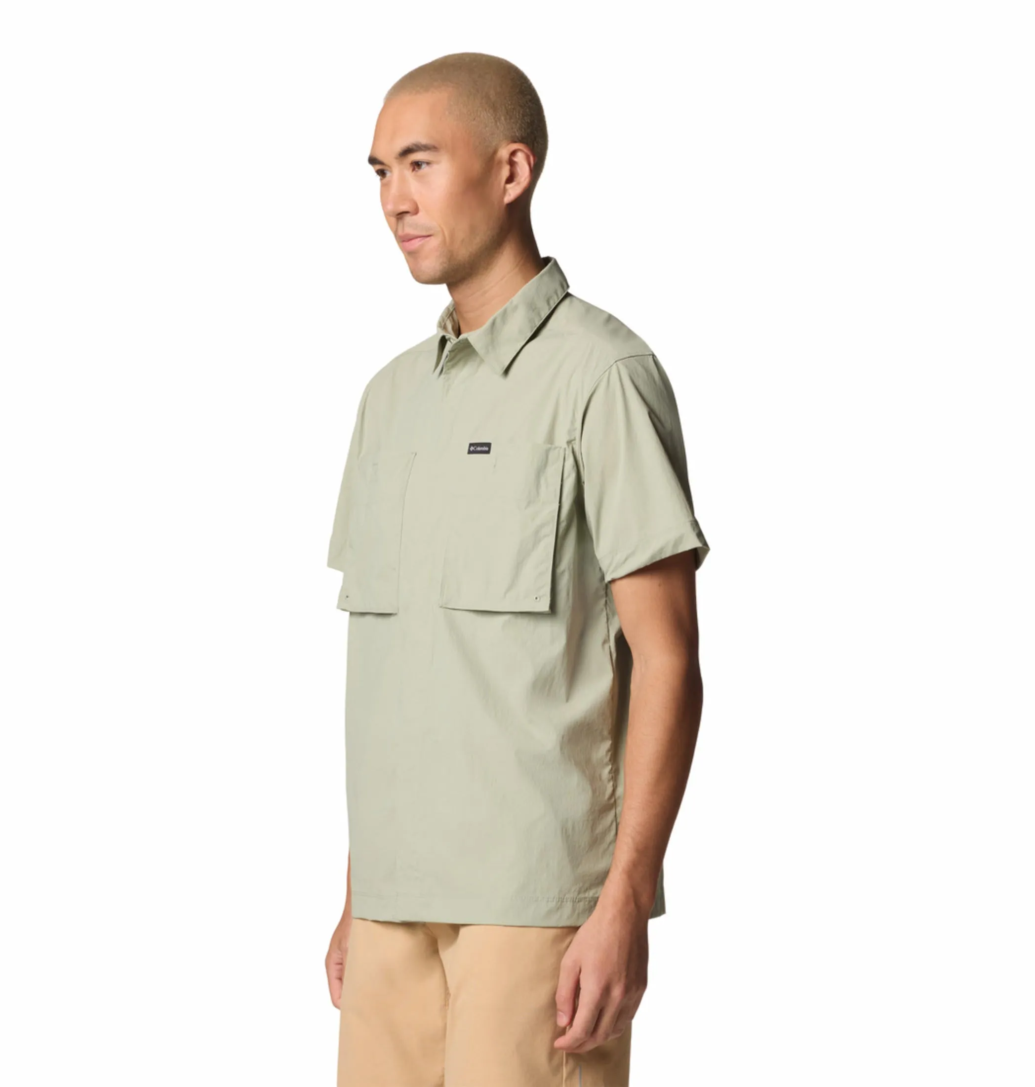 Stretchable Waistband Columbia Men Green Black Mesa Utility SS Shirt