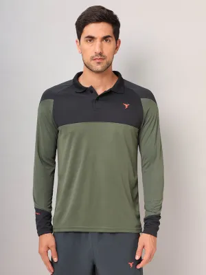 Classic Collar Effortless Fit Men Colorblock Slim Fit Polo T-shirt with TECHNO COOL 