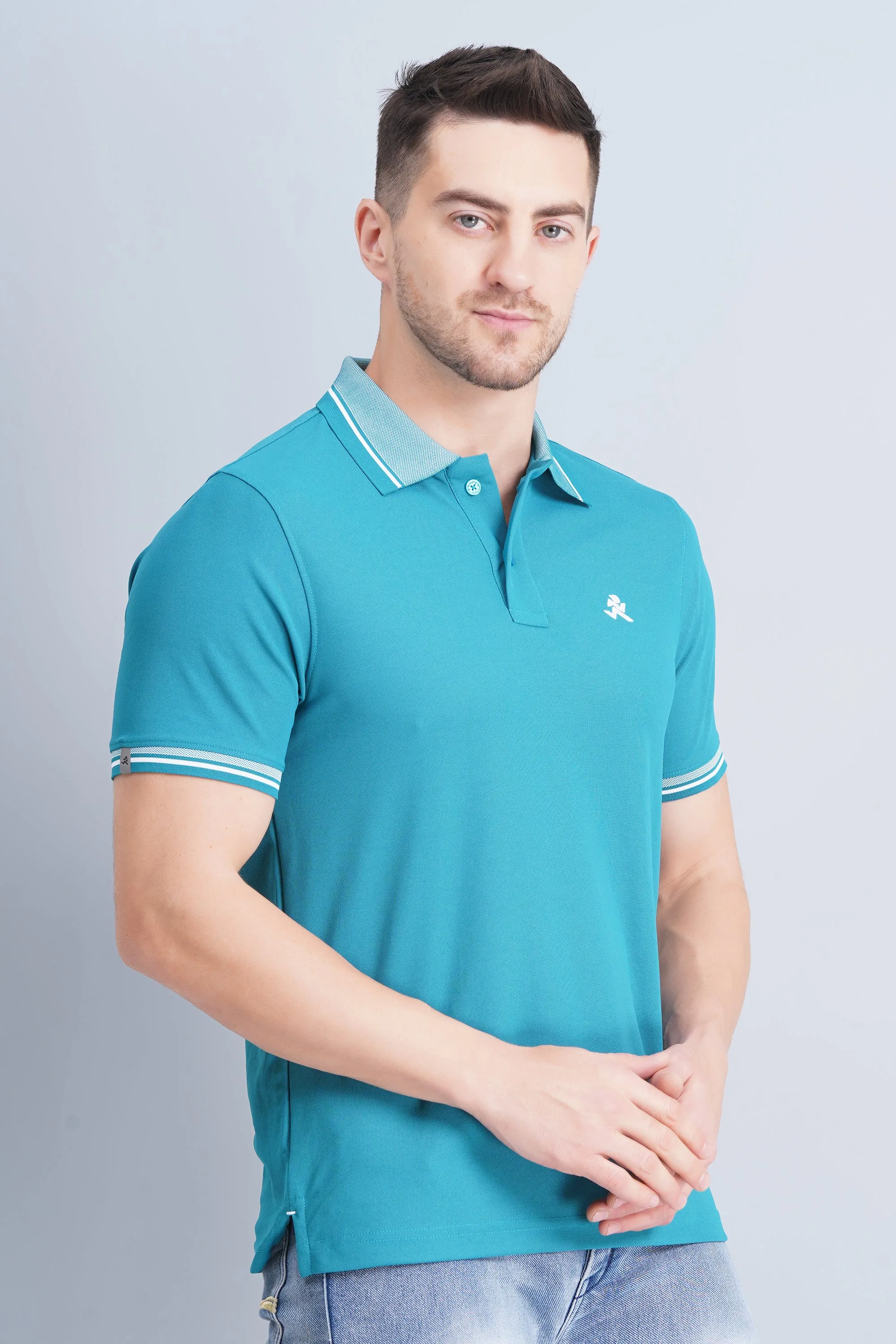 Stylish Vibe Men's Polo T Shirt Blue