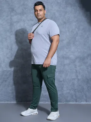 Men Plus Size Solid Relax Fit Cargo Trackpants with DURACOOL  Fitness Shorts Flexible Knee Gusset