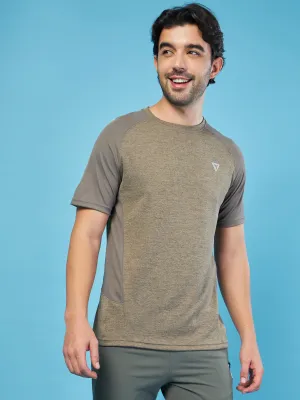 Men Solid Slim Fit Crew Neck T-shirt with DOUBLE?COOL Abstract mystery Street Comfort