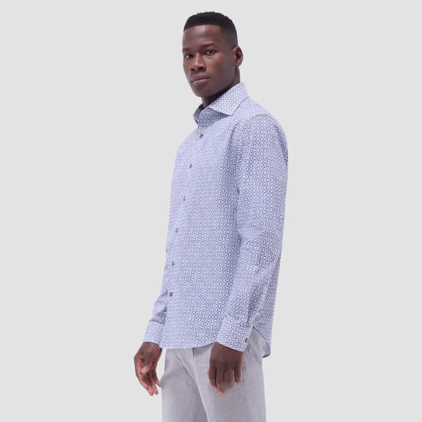 Stylish Jacket Bugatchi Alvin Long-Sleeve Shirt - Air Blue