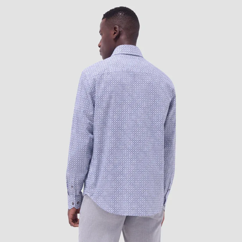 Bugatchi Alvin Long-Sleeve Shirt - Air Blue Fur Fit