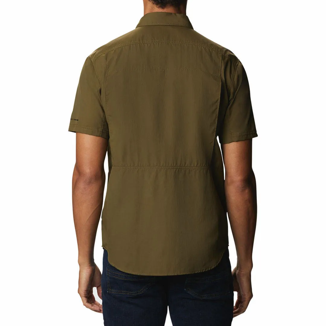 Relaxed Cut ZeroRestrictionMobility Columbia Men Green Silver Ridge 2.0 Short Sleeve Shirt (Sun Protection)