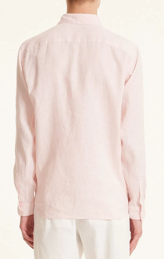 QuickAccessPockets Open Glow Theory Irving Shirt in Relaxed Linen - Pale Pink