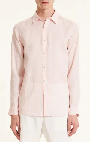 Training Fit Theory Irving Shirt in Relaxed Linen - Pale Pink
