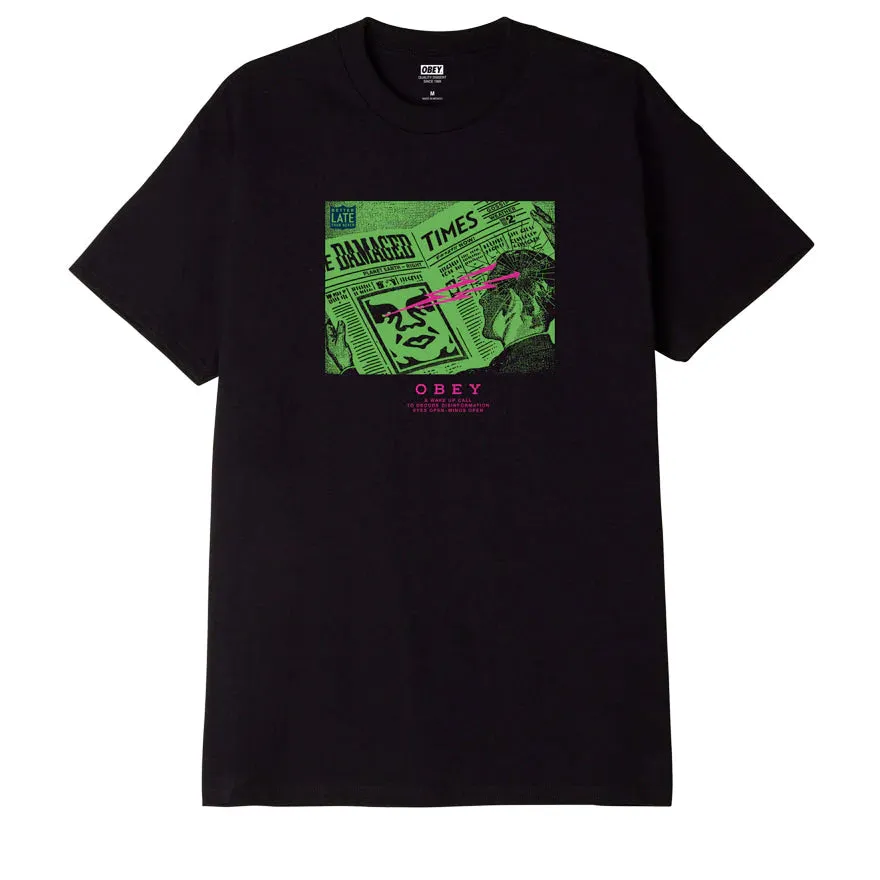 Daily Style Trend Obey maglietta manica corta Wake Up Call 165263436 nero