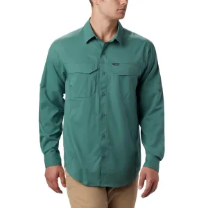 Night Charm Work Safe Columbia Men Green Silver Ridge Lite Long Sleeve Shirt (Sun Protection)