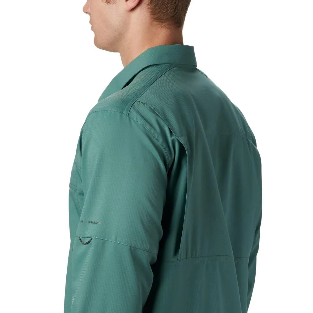 Warm Base Columbia Men Green Silver Ridge Lite Long Sleeve Shirt (Sun Protection)
