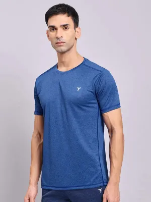 Men Solid Slim Fit Crew Neck T-shirt with DOUBLE COOL Versatile Look Stylish Day Wear
