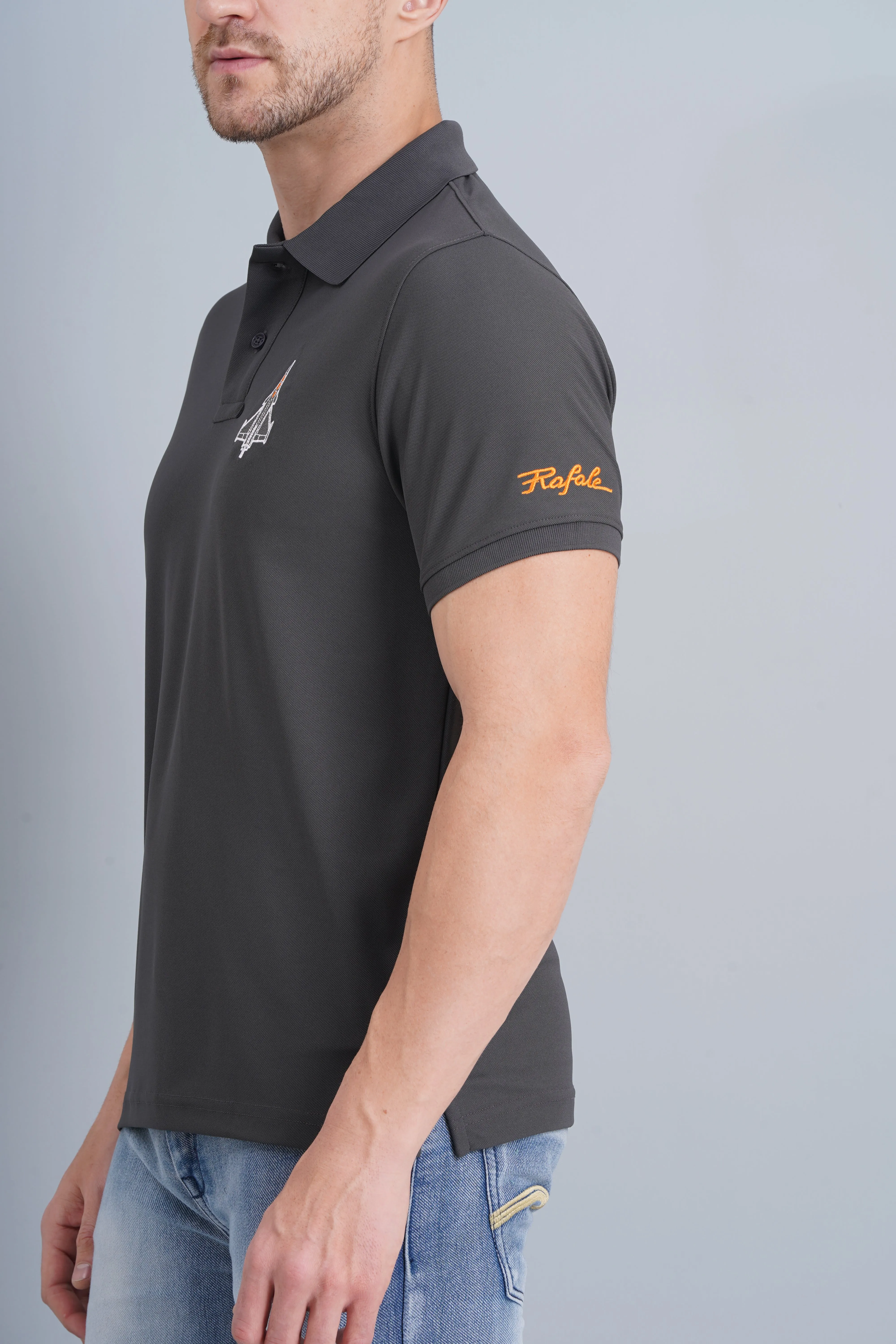 Men's Polo T Shirt Rafale Charcoal Polished Wear