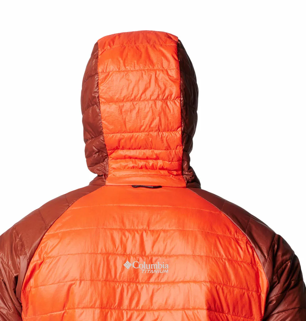 Columbia Men Orange Platinum Peak II Hooded Jacket Versatile Layering PreShrunk Cotton Blend