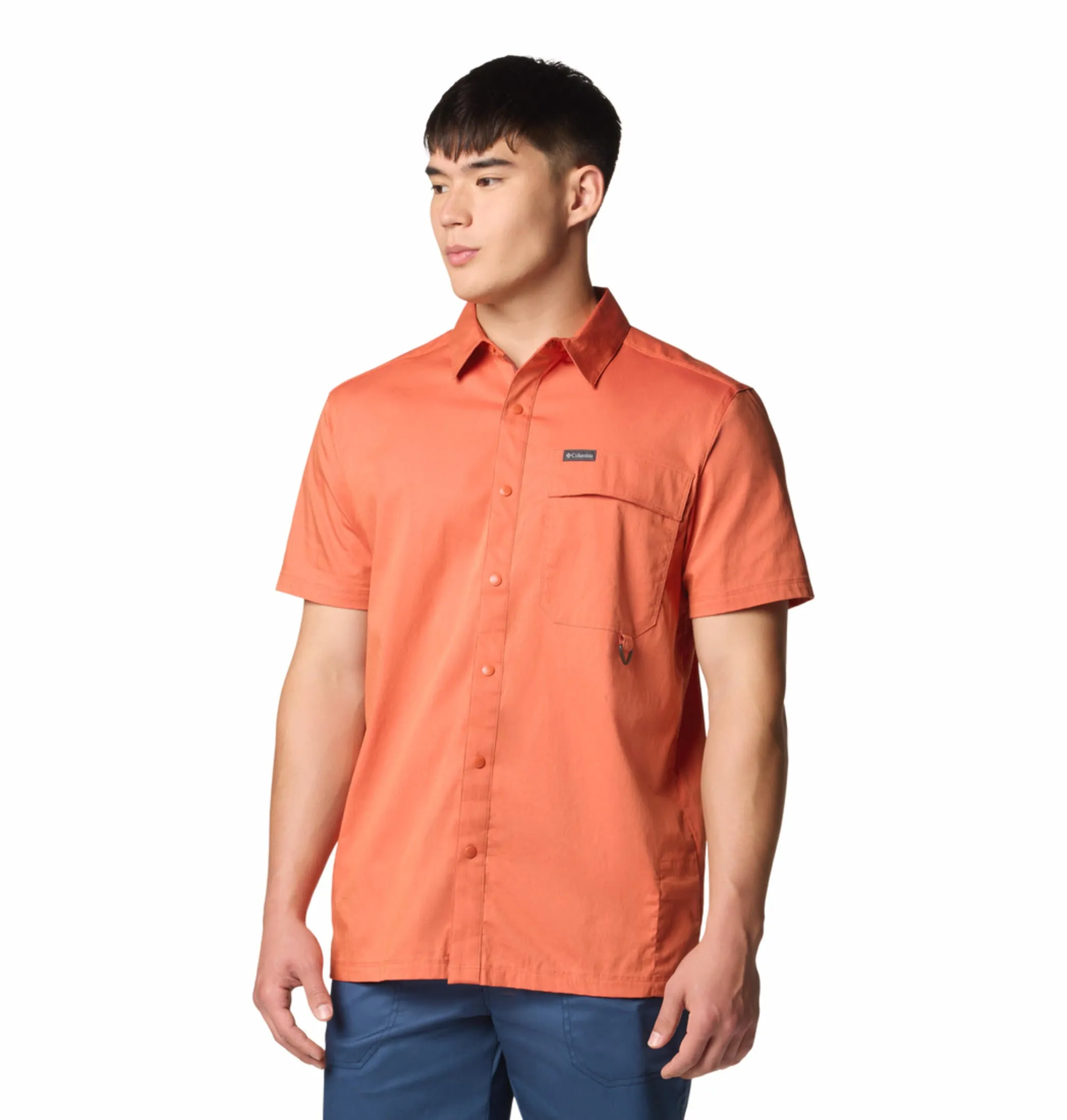 Warm Coat NonRestrictive Fit Columbia Men Red Landroamer Twill SS Shirt