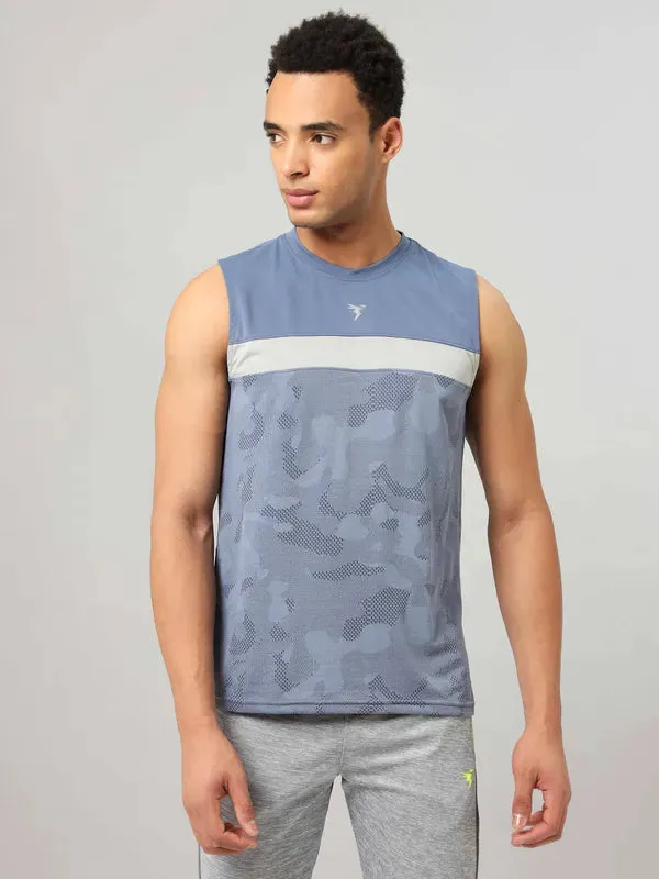 long term storage Men Jacquard Slim Fit Crew Neck Innerwear Vest with VENTMESH
