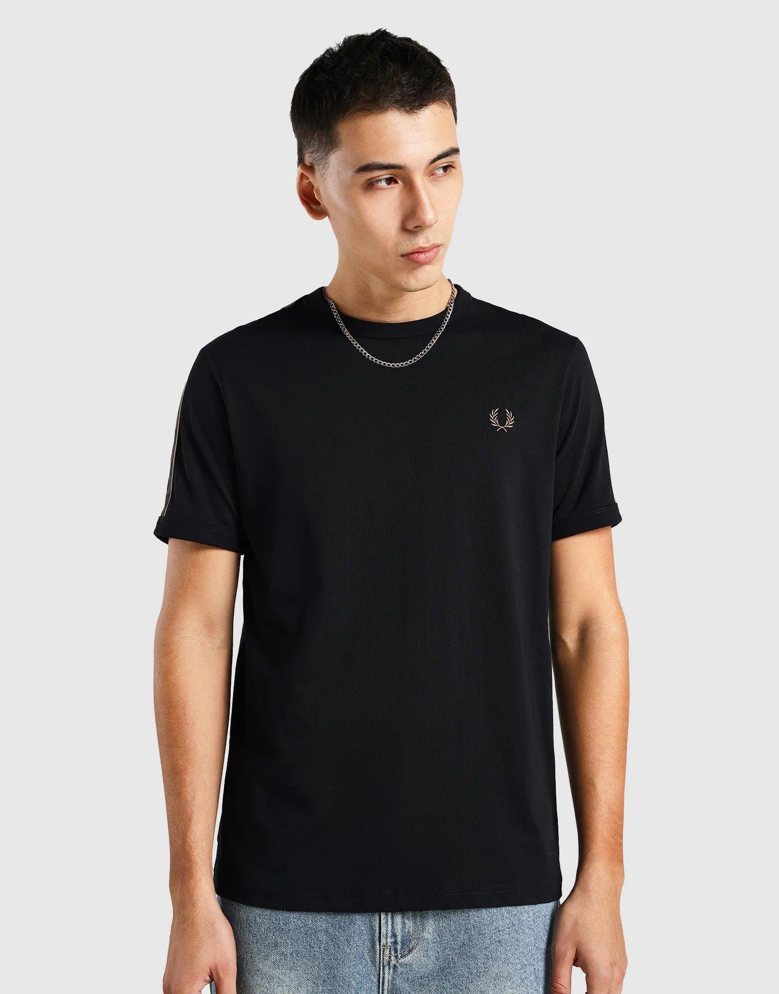 Comfortable Shape Long Lasting Color Tape Ringer T-Shirt