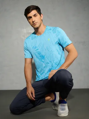 Chill Comfort Men Jacquard Slim Fit Crew Neck T-shirt with DOUBLE COOL