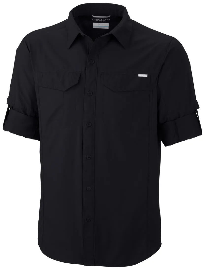 Low Maintenance Columbia Men Black Silver Ridge Long Sleeve Shirt (Sun Protection)