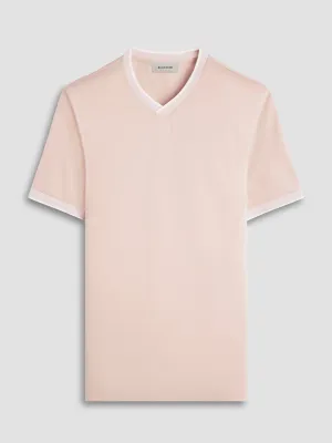 Bugatchi Solid V-Neck T-Shirt - Sand Tagless Design Sporty Shorts