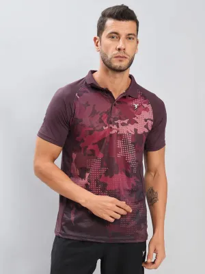 Soft Touch Men Printed Slim Fit Polo T-shirt with TECHNO COOL 