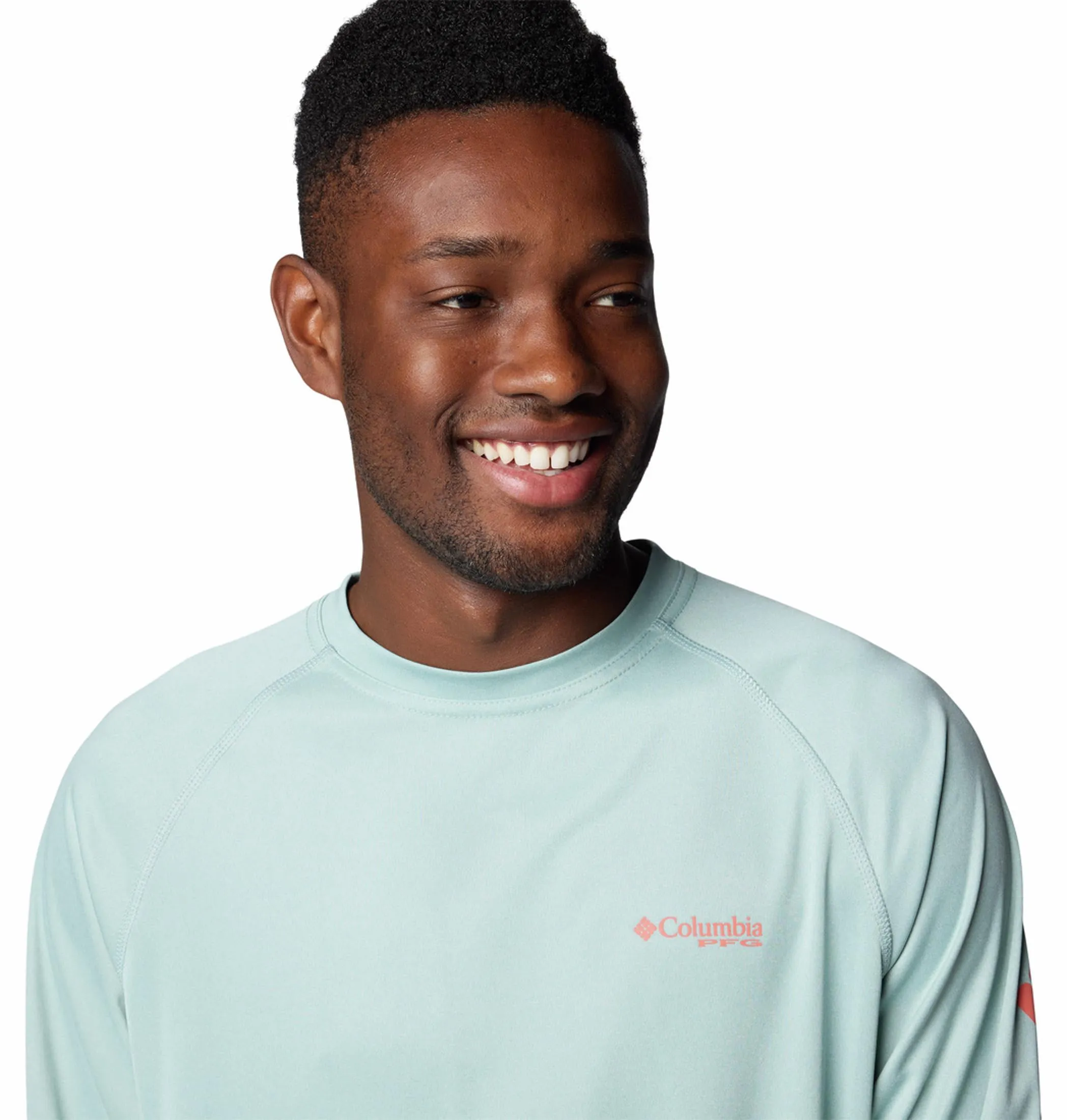 Columbia Men Blue Terminal Tackle Heather LS Shirt (Sun Protection) Active Wear Workwear Essentials