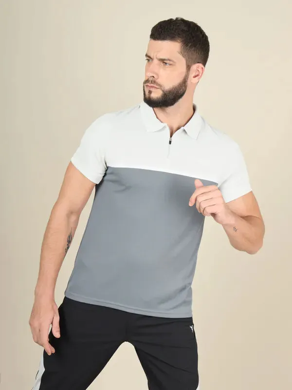 Men Colorblock Slim Fit Polo T-shirt with TECHNO COOL  AllPurpose Knitting