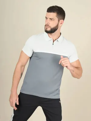 Men Colorblock Slim Fit Polo T-shirt with TECHNO COOL  AllPurpose Knitting
