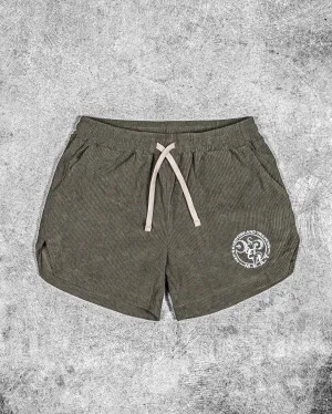LIFTING SHORTS ?C CORDUROY / OLIVE GREEN Casual Fit Design Slim Look