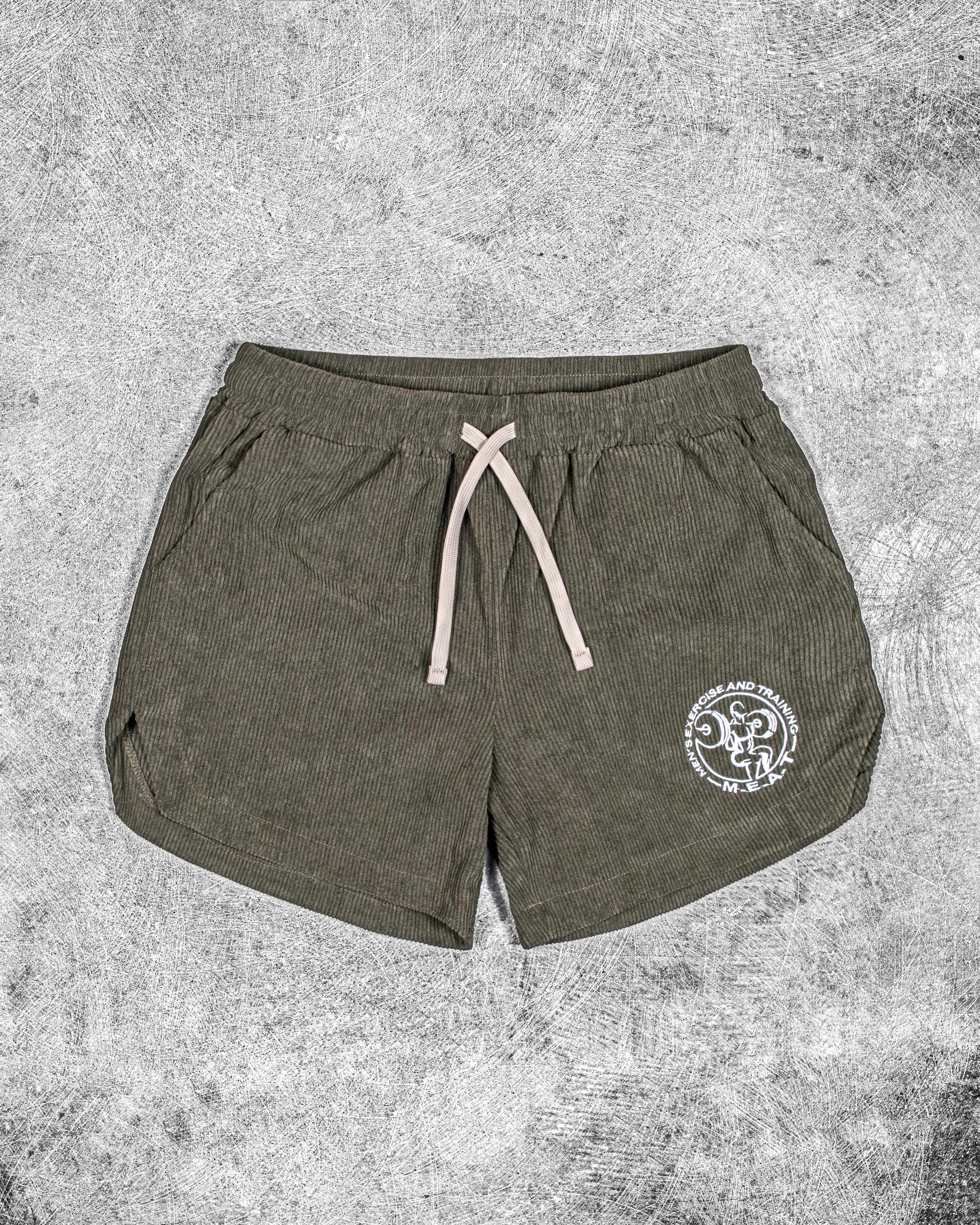 LIFTING SHORTS ?C CORDUROY / OLIVE GREEN Casual Fit Design Slim Look