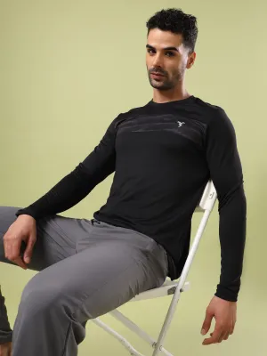 Men Printed Slim Fit Round Neck Sports T-shirt with TECHNO COOL  StretchPaneling Reflective details