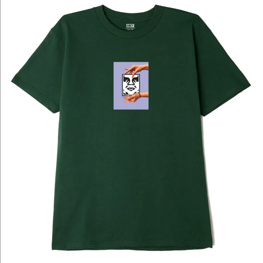 Reinforced Shoulders Travel Trend Look Obey maglietta manica corta da uomo Chainy 165262950 verde foresta