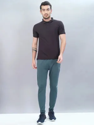 DurableHemline Contoured Silicone Gripper Men Solid Slim Fit Trackpants with TECHNO DRY
