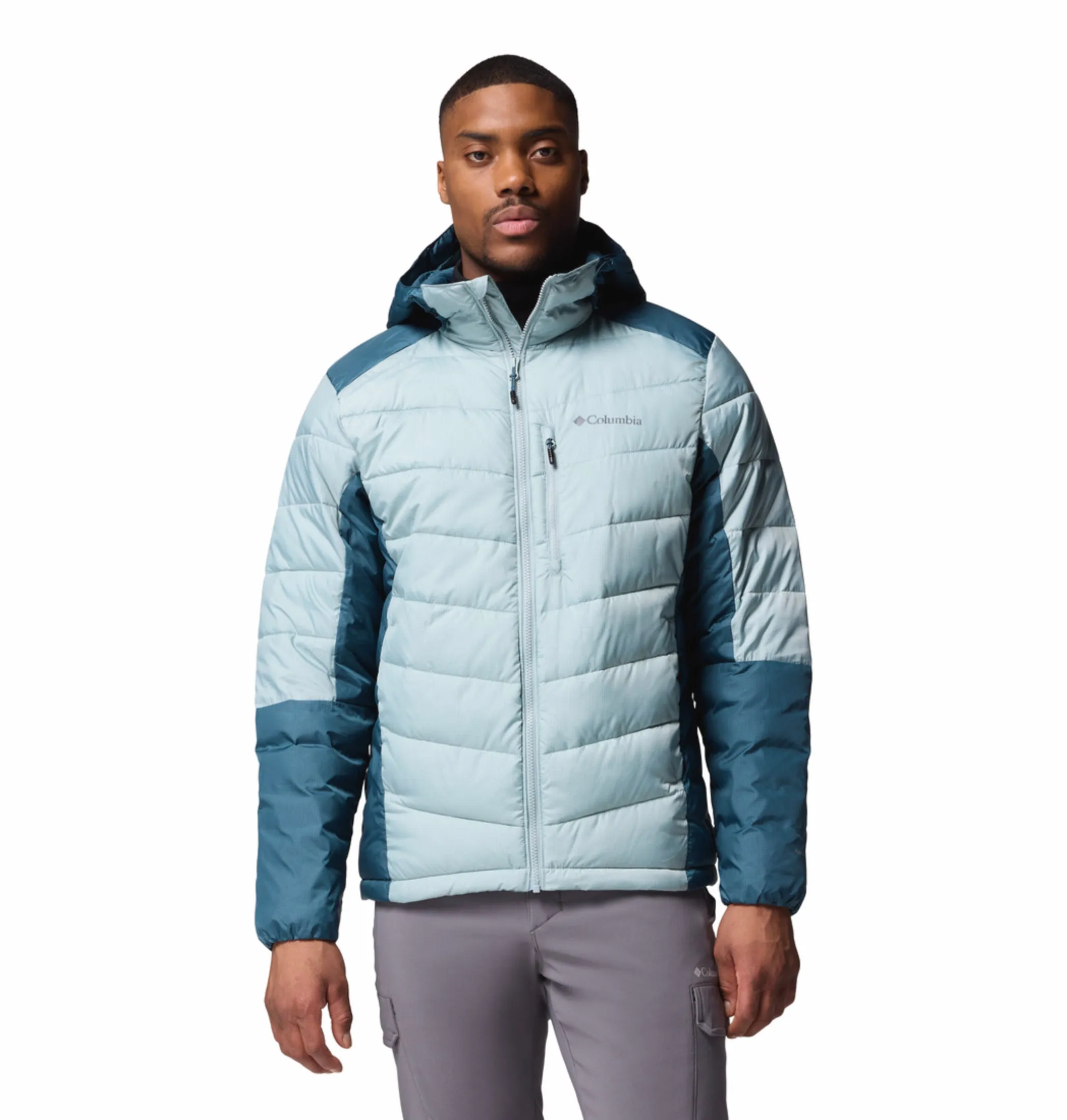 Smart Snag Free Zippers Columbia Men Blue OmniHeat Infinity Labyrinth Loop II Down Jacket
